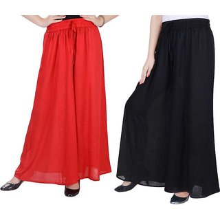                       Womens red and black  palazzo pant or Trousers                                              