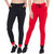 Cliths 100% Cotton Sporty Active Track Pant For Women/Yoga Pant/Gym Wear for Women -Set of 2 (Red And Black)