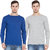 Cliths Full Sleeves Tshirts, Royal Blue And Grey Round Neck Full sleeve Tshirt For Men- Pack Of 2