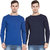 Cliths Full Sleeves Cotton Tshirt for Men /Royal Blue And Navy Round Neck Tshirt -Set Of 2