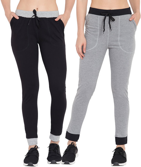 Buy Cliths Gym Track Pants For Women Solid Pack Of 2 Slim Fit Yoga Pants For Women Girls Black And Grey Online Get 54 Off