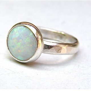                       Natural 7.25 Ratti Stone Opal Ring Silver Plated Adjustable Ring For Unisec By CEYLONMINE                                              