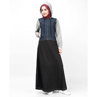 Floor length Premium Jersey Jilbab With Sleeves Dark plum main image 1