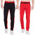 Cliths Sports lower for men stylish Cotton Trackpants- Pack of 2 (Red, Black)