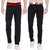 Cliths Pack Of 2- Black White, Black Red Stylish Joggers For Men/ Casual Trackpants For Men
