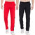 Cliths Men's Cotton Trackpants stylish set of 2/ Sports lowers for Men (Red Black, Black Grey)