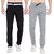Cliths Set of 2 Casual Cotton Lowers For Men/ Grey Black, Grey White Trackpants for Men