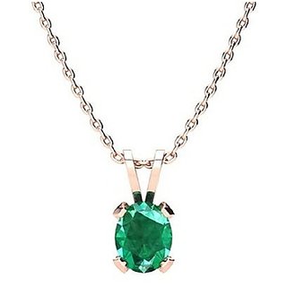                       Ceylonmine - Green Emerald pendant natural Panna/Emerald stone pendant gold Plated Pendant For Astrological Purpose                                              