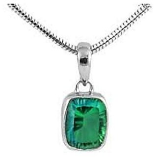 Unheated Untreated stone emerald pendant 5.25 Ratti Precious Stone Pendant Silver plated by ceylonmine Unheated Untreated stone emerald pendant 5.25 Ratti Precious Stone Pendant Silver plated by ceylonmine