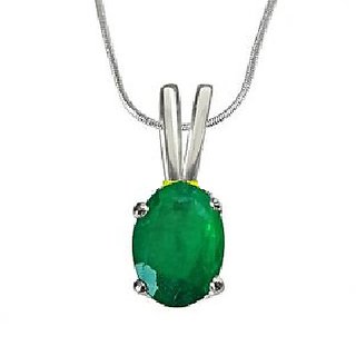                      Natural Panna/Emerald  pendant original silver plated pendant Panna stone Pendant By ceylonmine                                              