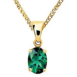                       Lab Certified Original emerald/Panna Pendant unheated Panna stone Gold Plated Pendant For Astrological Purpose By ceylonmine                                              