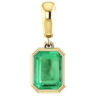                       Astrological Stone Emerald/Panna  pendant Gold PlatedPendant Panna  stone 7.25 Ratti Stone Pendant For Unisex By Ceylonmine                                              