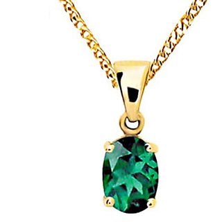 Lab Certified Stone 7.25 Ratti Emerald/Panna Pendant(Gold Plated) For Astrological Purpose By CEYLONMINE Lab Certified Stone 7.25 Ratti Emerald/Panna Pendant(Gold Plated) For Astrological Purpose By CEYLONMINE