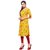 Women Yellow Full Stitch Pathani Style Straight Crep Digital Stitched Print Kurti By New Ethnic 4 You