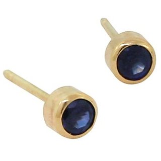                       Blue Sapphire Earrings For Women Lab Certified Stone Neelam Stud Earring BY CEYLONMINE                                              