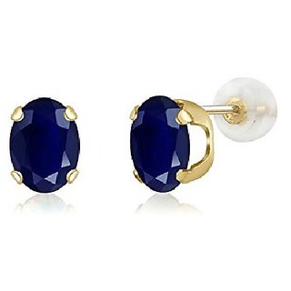 CEYLONMINE- Blue Sapphire Gold Plated Stud Earring Natural & Stylish Sapphire Earring CEYLONMINE- Blue Sapphire Gold Plated Stud Earring Natural & Stylish Sapphire Earring