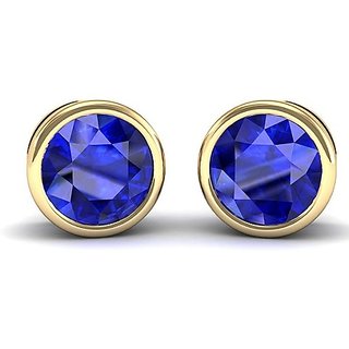                       Unheated Stone Blue Sapphire Stud Earring With Lab Certificate By CEYLONMINE                                              