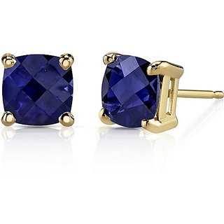 CEYLONMINE- Blue Sapphire Gold Plated Stud Earring Natural & Stylish Sapphire Earring CEYLONMINE- Blue Sapphire Gold Plated Stud Earring Natural & Stylish Sapphire Earring