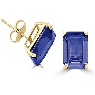 CEYLONMINE- Blue Sapphire Gold Plated Stud Earring Natural & Stylish Sapphire Earring CEYLONMINE- Blue Sapphire Gold Plated Stud Earring Natural & Stylish Sapphire Earring