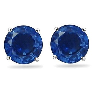 Blue Sapphire Silver Earring Unheated & Natural Stone Neelam earring By CEYLONMINE Blue Sapphire Silver Earring Unheated & Natural Stone Neelam earring By CEYLONMINE