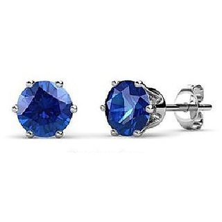Precious Stone neelam/blue sapphire stud earring in silver plated By CEYLONMINE Precious Stone neelam/blue sapphire stud earring in silver plated By CEYLONMINE