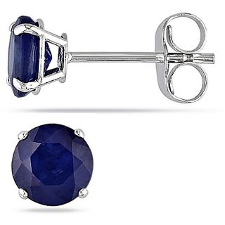                       Certified Stone Blue Sapphire/Neelam Silver Plated Earring For Women & Girls By CEYLONMINE                                              