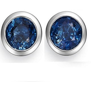 Unheated Stone Blue Sapphire Stud Earring With Lab Certificate By CEYLONMINE Unheated Stone Blue Sapphire Stud Earring With Lab Certificate By CEYLONMINE