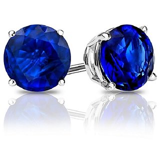 Unheated Stone Blue Sapphire Stud Earring With Lab Certificate By CEYLONMINE Unheated Stone Blue Sapphire Stud Earring With Lab Certificate By CEYLONMINE