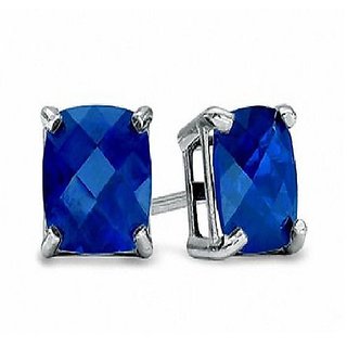 Unheated Stone Blue Sapphire Stud Earrings With Lab Certificate By CEYLONMINE Unheated Stone Blue Sapphire Stud Earrings With Lab Certificate By CEYLONMINE