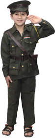 Kaku Fancy Dresses Our Helper/National Hero Indian Army Costume -Green,for Boys & Girls