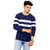 Faricon Men's Cotton Full Sleeves Round Neck Casual T-Shirt (Blue)