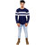Faricon Men's Cotton Full Sleeves Round Neck Casual T-Shirt (Blue)