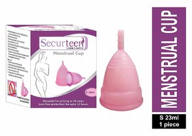 Securteen Reusable Menstrual Cup for Women Pad Free Periods with No Rashes, Leakage or Odour -Small(23ml)