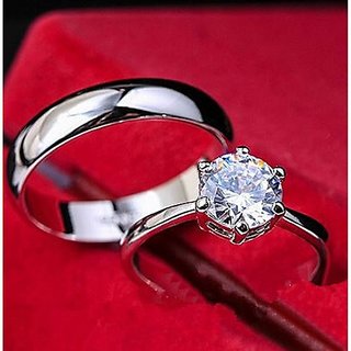                       Natural Couple diamond ring lab certified & original american diamond stone ring for men & women by CEYLONMINE                                              