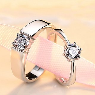                       Natural American Diamond couple ring original  lab certified gemstone Gold plated  ring for women  men by CEYLONMINE                                              