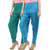 Women's Cotton Viscose Lycra Dhoti Patiyala Salwar Harem Bottoms Pants Ramar Green Turquoise Combo Pack of 2