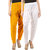 Women's Cotton Viscose Lycra Dhoti Patiyala Salwar Harem Bottoms Pants  Mango Yellow White Combo Pack of 2