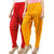 Women's Cotton Viscose Lycra Dhoti Patiyala Salwar Harem Bottoms Pants  Mango Yellow Red Combo Pack of 2
