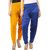 Women's Cotton Viscose Lycra Dhoti Patiyala Salwar Harem Bottoms Pants  Mango Yellow Royal Blue Combo Pack of 2