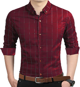 Gladiator Products Premium trendy Checkered shirt for men in maroon