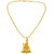 Men Style  Lord Shiv Ji Mahadev Bholenath Sitting Locket With Chain Gold-plated Brass Pendant Set