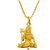 Men Style  Lord Shiv Ji Mahadev Bholenath Sitting Locket With Chain Gold-plated Brass Pendant Set