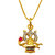 Men Style  Lord Shiv Ji Mahadev Bholenath Shiv Ling Trishula Locket With Chain Gold-plated Cubic Zirconia Brass Pendant