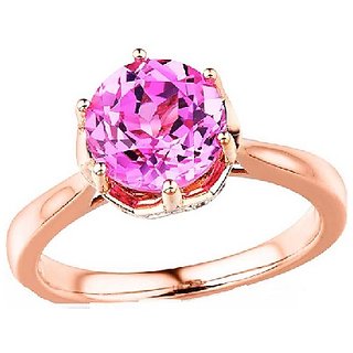                       Precious Stone Pink sapphire  6.25 Ratti Gemstone Ring gold Plated By CEYLONMINE                                              
