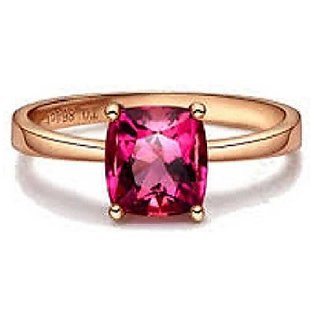                       CEYLONMINE- Pink sapphire gold Plated Ring Certified & Astrological Gemstone Ring For Unisex                                              