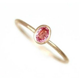                       Original & Lab Certified Stone Pink sapphire gold Plated Ring By CEYLONMINE                                              