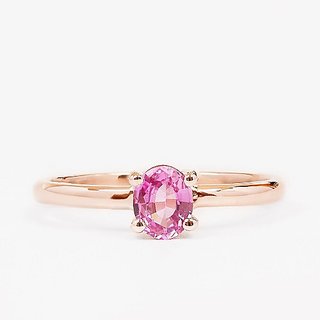                       Natural Pink sapphire Gold plated Ring Original & Lab Certified Stone Ring By CEYLONMINE                                              