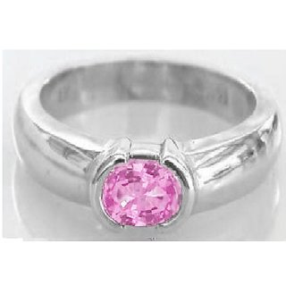                       Original & Natural Stone Pink sapphire 5.25 Carat  Silver Plated Ring  For Unisex By CEYLONMINE                                              