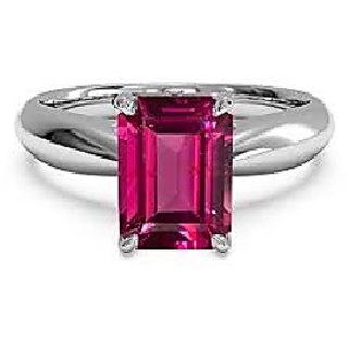                       Original & Natural Stone Pink sapphire 6.25 Ratti  Silver Plated Ring  For Unisex By CEYLONMINE                                              