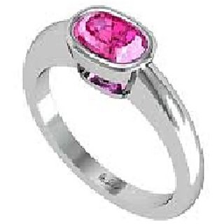                       Original & Lab Certified Stone Pink sapphire Silver Plated Ring By CEYLONMINE                                              